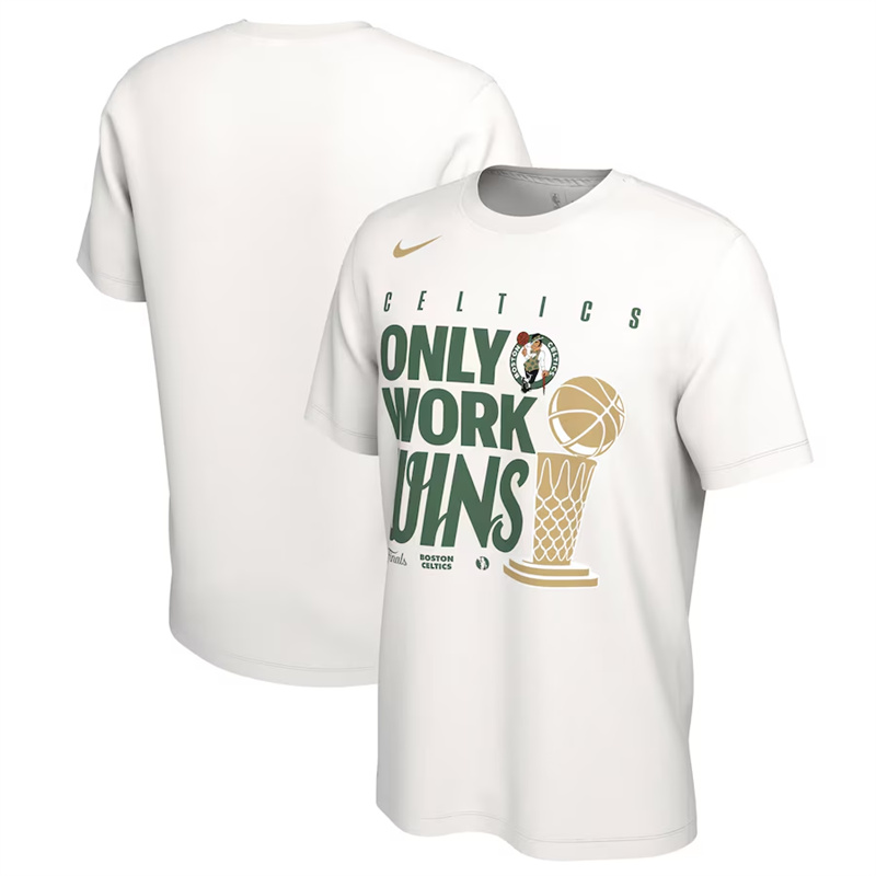 Men's Boston Celtics White 2024 Finals Champions Big & Tall Parade T-Shirt